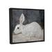 Stupell Industries White Rabbit Bunny Classic Framed Floater Canvas Wall Art By Lettered & Lined Canvas in Gray | 17 H x 21 W x 1.7 D in | Wayfair