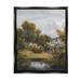 Stupell Industries Classic Cottage Backyard Pond Framed Floater Canvas Wall Art By Lettered & Lined Canvas in Brown/Green/Yellow | Wayfair