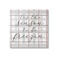 Stupell Industries Tis The Season To Be Freezin' Winter Plaid Canvas Wall Art By Lil' Rue Canvas in Black/Gray | 17 H x 17 W x 1.5 D in | Wayfair