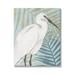 Stupell Industries Tropical Egret Botanical Leaves Canvas Wall Art By Kim Allen Canvas in Blue/White | 20 H x 16 W x 1.5 D in | Wayfair