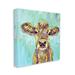 Stupell Industries Modern Cow Farm Animal Portrait Canvas Wall Art By Jen Seeley Canvas in Blue/Brown | 17 H x 17 W x 1.5 D in | Wayfair