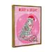 The Holiday Aisle® Merry & Bright Christmas Cat - Floater Frame Graphic Art on Canvas in Gray/Pink/Red | 21 H x 17 W x 1.7 D in | Wayfair