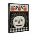 The Holiday Aisle® Fall Jack-O-Lantern Tartan - Floater Frame Graphic Art on Canvas in Black/Orange/White | 31 H x 25 W x 1.7 D in | Wayfair