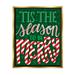 The Holiday Aisle® Tis the Season to Be Merry Patterned - Floater Frame Graphic Art on Canvas in Green/Red/White | 31 H x 25 W x 1.7 D in | Wayfair