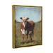 August Grove® Cattle Vast Countryside Field by Sara Baker - Floater Frame Painting on Canvas in Blue/Brown/Green | 21 H x 17 W x 1.7 D in | Wayfair