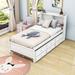 Red Barrel Studio® Storage Platform Bed in White | 42 H x 43 W x 85 D in | Wayfair 870F892169264F68A2E32762C63E1BDA