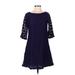 H&M Casual Dress - A-Line: Purple Print Dresses - Women's Size 8