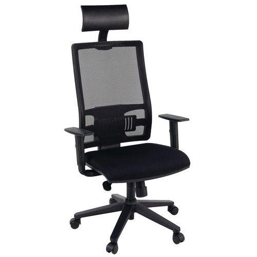 Fauteuil Office Avec Têtière Piètement Noir Assise Noire - Manutan Expert