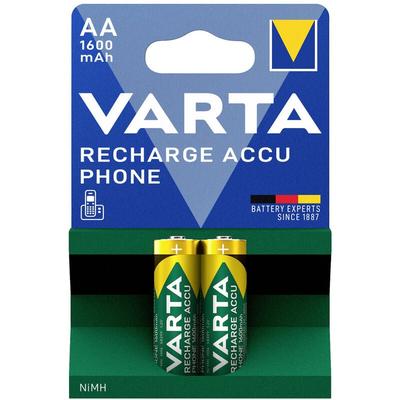 RECH.AC.Phone AA1600mAh BLI2 Mignon (AA)-Akku NiMH 1600 mAh 1.2 v 2 St. - Varta Image