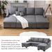 U-Shape Sleeper Sectional Sofa with Pulled Out Bed, 103.5" Upholstery Couch with Double Storage Spaces & 2 Tossing Cushions