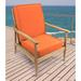 Sunbrella 22" x 45" Orange Solid Outdoor Deep Seat Chair Cushion Set with Ties - 45'' L x 22'' W x 4'' H