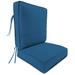 Sunbrella 22" x 45" Blue Solid Outdoor Deep Seat Chair Cushion Set with Ties - 45'' L x 22'' W x 4'' H