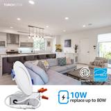 10W 4 Inch Recessed Ceiling Light with Junction Box, 4000K Cool White - 8PACK