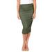 Plus Size Women's Curvy Colorblock Pencil Skirt by Catherines in Olive Green (Size 1X)