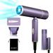 Hair Dryer for Women Travel Hair Dryer Powerful Ionic BlowDryer for Fast Drying Lightweight Portable HairDryer 3 Temperature 2 Speed Settings Folding Handle for Compact with Storage Bag Purple