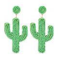 Frcolor Earrings Dangle Cactus Drop Beaded Plant Beads Leaves Tropical Bohemia Ear Summer Ethnic Succulent Palm Decor