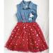 Disney Dresses | Disney Mickey Mouse Tulle Skirt Dress Size 5 | Color: Blue/Red | Size: 5g