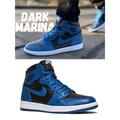 Nike Shoes | Nike Air Jordan 1 Retro High Og Dk Marina Blue/Black-White Men Shoe Us 10.5 New | Color: Black/Blue | Size: 10.5