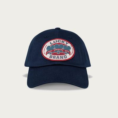 Lucky Brand Oval Clover Patch Dad Hat in Dark Blue