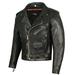 Men ICONIC Motorcycle Premium Natural Buffalo Leather Side Lace Biker Jacket Street Cruiser Black XL