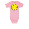 Body LOGOSHIRT "Original Smiley Face", Baby, Gr. 50/56, EURO-Größen, rot, 100% Baumwolle, bedruckt, casual, kurz, Kurzarm, Bodies, mit funktionalen Druckknöpfen
