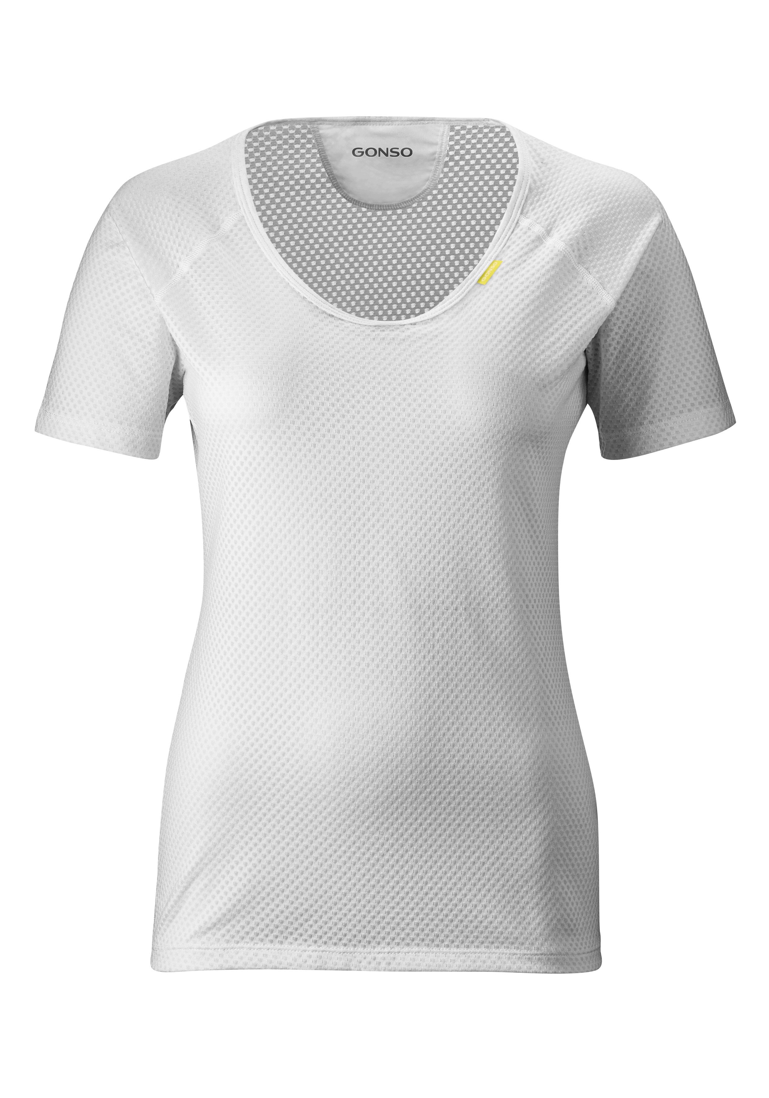 Funktionsshirt GONSO "Base Shirt W", Damen, Gr. 48, weiß, 89% Polypropylen, 11% Elastan, Rundhals, Shirts, Damen Fahrrad-Unterhemd, elastisch und atmungsaktiv, Rundhals Radshirt Image