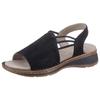 Riemchensandale ARA "HAWAII", Damen, Gr. 40, blau (dunkelblau), Veloursleder, feminin, Schuhe, Sommerschuh, Sandalette, Keilabsatz, mit Stretch-Bänder, G-Weite