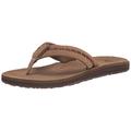 Quiksilver Men's Carver Leather Flip Flop Sandal, Tan 1, 10 UK