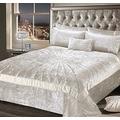 Intimates Starburst Diamante Embellished Crushed Velvet Premium Bedding Bedroom Collection Cream (Double Bed Bedspread)