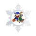 The Holiday Aisle® Personalized Friendly Folks Cartoon Snowflake Future Athlete Christmas Holiday Shaped Ornament Plastic in Blue/Brown | Wayfair