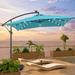 Freeport Park® Jamarion 8'2" Square Lighted Cantilever Umbrella Metal in Blue/Navy | 96.5 H x 98.4 W x 98.4 D in | Wayfair