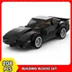 MOC-Super voiture de course noire Rider Speed Champions ville sport construction nuit modèle