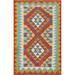 Multicolor Kilim Reversible Accent Rug Flatweave Wool Carpet - 2'8" x 3'11"