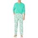 Amazon Essentials Herren Pyjama-Set aus Flanell (erhältlich in Big & Tall), Ecru Weihnachtsbaum, 3XL