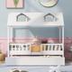 41.2" Twin Size House Bed Solid Wood Bed with Twin Size Trundle for Kids, Toy model Designed Canopy bed Daybed, Matte Finish