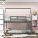 Twin over Twin Low Bunk Bed, House Bed with Ladder, 42" Width twin size Canopy Bed with Safey Rail, Bottom bed with NO frame