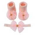 wofedyo baby essentials Children Kids Socks Soft Bottom Toddler Shoes Socks Bowkot Princess Socks Floor Socks 1PC Socks + 1PC Bow Hairband baby socks