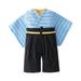 wofedyo Baby Boy Clothes Toddler Baby Boys Lake Blue Japanese Romper Stripe Printed Kimono Jumpsuit Baby Clothes