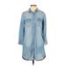 H&M Casual Dress - Shirtdress Collared 3/4 sleeves: Blue Dresses - Women's Size 4
