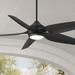 52 Casa Vieja Modern Industrial Indoor Outdoor Ceiling Fan with LED Light Remote Control Matte Black Damp Rated for Patio Exterior House Porch Gazebo