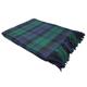 Modern Tartan Lambswool Throw Blanket Black Watch Sofa Blanket Travel Outdoor Blanket Plaid Wool Rug Throws for Sofas 142cm x 180cm