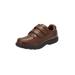 Extra Wide Width Men's Double Adjustable Strap Comfort Walking Shoe by KingSize in Brown (Size 17 EW)