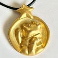 Disney Jewelry | Disney Winnie The Pooh Necklace Vintage Gold Plated Pendant 18" Disneyana | Color: Black/Gold | Size: Os