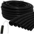 20mm Black Flexible Conduit With Copper Draw Cord (EASY INSTALL) - Internal 16.8mm - External 20.0mm - UV Resistant - IP40 - LSOH - 100 Meter Coil - UK Manufactured