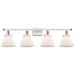 Ballston Urban Cone 38" 4 Light White Chrome Bath Light w/ White Shade