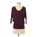 Laila Jayde Short Sleeve T-Shirt: Burgundy Tops - Women's Size X-Small Petite