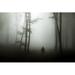 Ebern Designs Dark Horror Man in Creepy Foggy Forest by Bonciutoma - Wrapped Canvas Photograph in Black/White | 32 H x 48 W x 1.25 D in | Wayfair