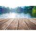 Millwood Pines Antique Wooden Pier on the Lake w/ Sunlight Effects - Wrapped Canvas Photograph Metal | 32 H x 48 W x 1.25 D in | Wayfair