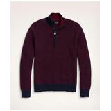 Brooks Brothers Men's Big & Tall Wool Nordic Half-Zip Sweater | Burgundy/Navy | Size 4X