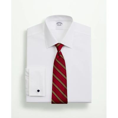 Brooks Brothers Men's Stretch Supima Cotton Non-Iron Pinpoint Oxford Ainsley Collar Dress Shirt | White | Size 15 34